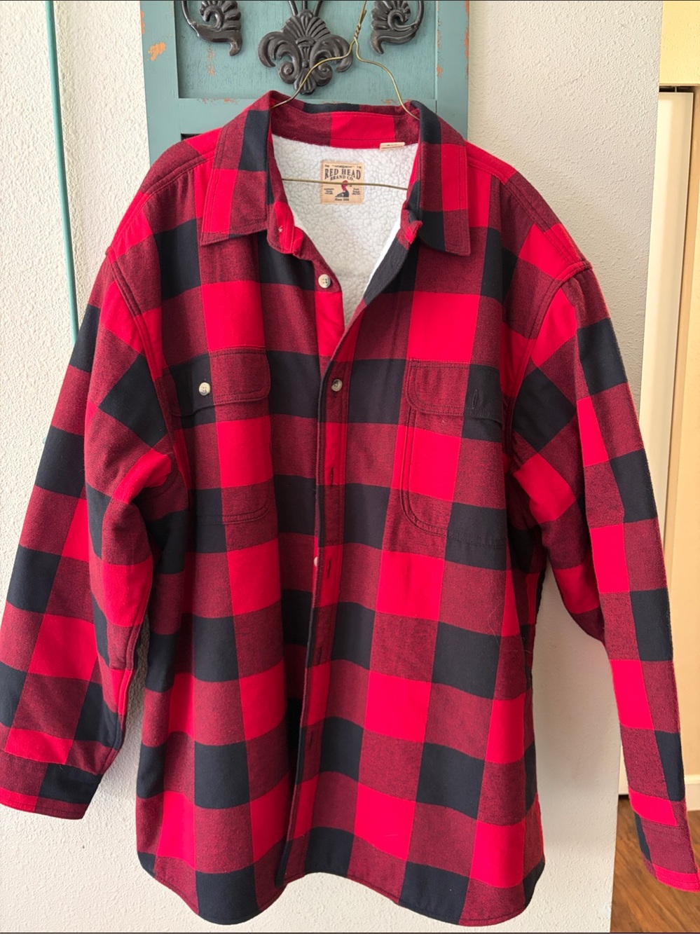 RedHead Men's Red & Black Buffalo Plaid Button-Down Shirt